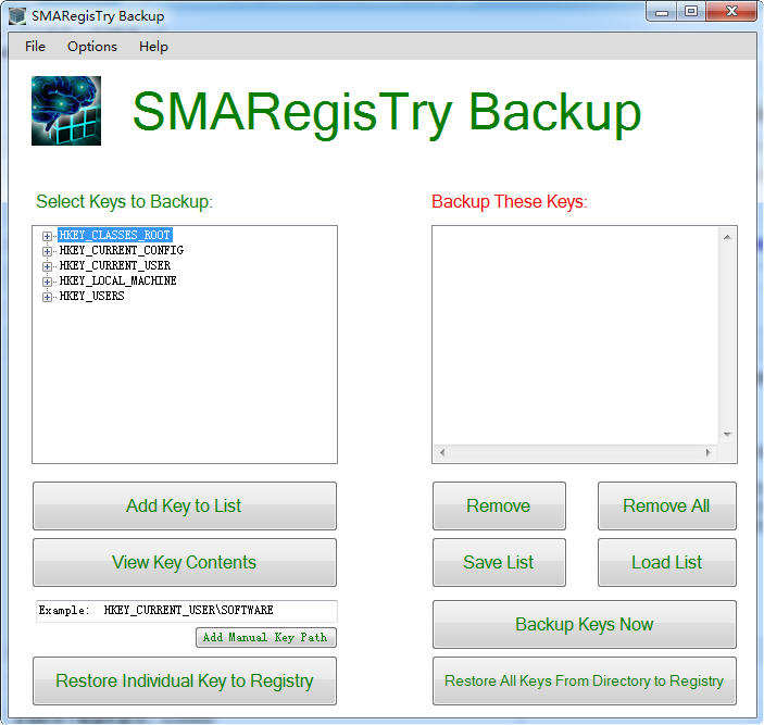 SMARegisTry Backup(注册表键值备份|还原)
