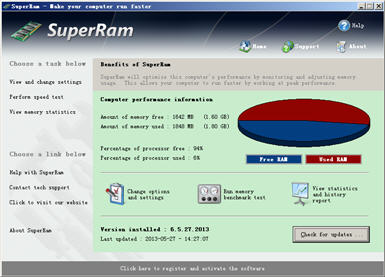 系统内存释放软件SuperRam 6.8.4.2014 正式版