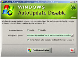 关闭系统更新Windows AutoUpdate Disable 1.0 英文版