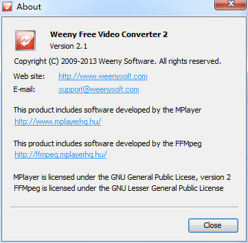 Weeny Free Video Converter（免费视频格式转换器） 2.1 英文