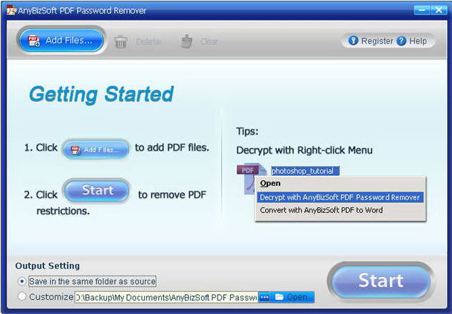 AnyBizSoft Free PDF Password Remover/PDF解密软件 1.4 免费版