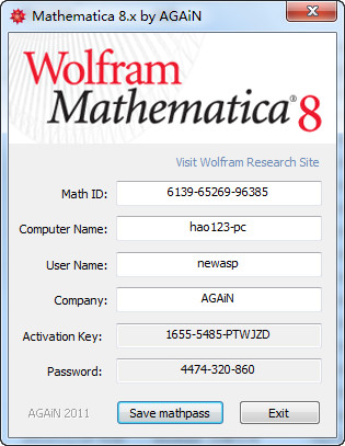 mathematica 9 注册机