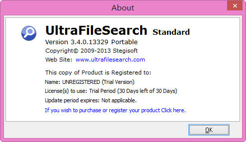 UltraFileSearch（文件搜索软件） 3.4.0 绿色英文版