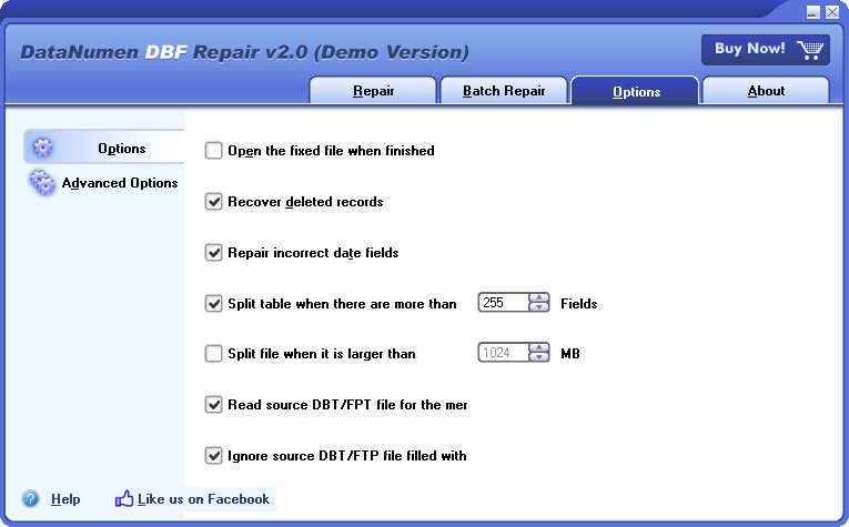 DataNumen DBF Repair（数据恢复） 2.0 免费版