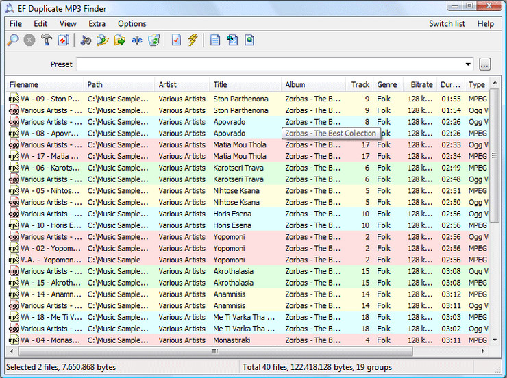 EF Duplicate MP3 Finder