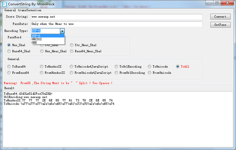 ConvertString 字符串编码转换工具