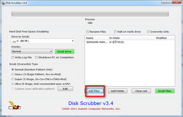 秘密文件销毁工具Hard Disk Scrubber