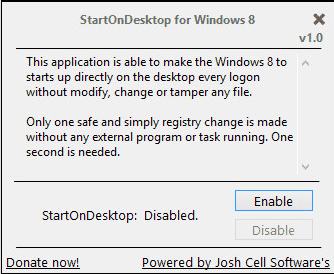win8登录界面修改软件（StartOnDesktop） 1.0 绿色免费版