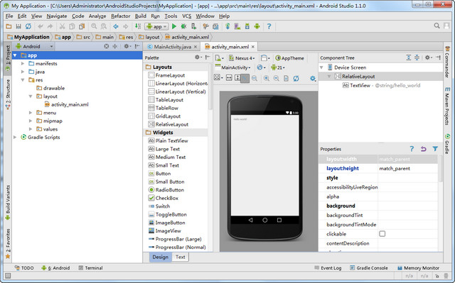 Android Studio 1.1中文包 1.1.0 原版汉化