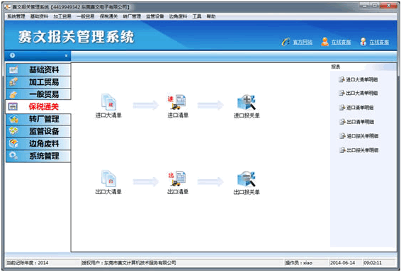 赛文报关管理系统