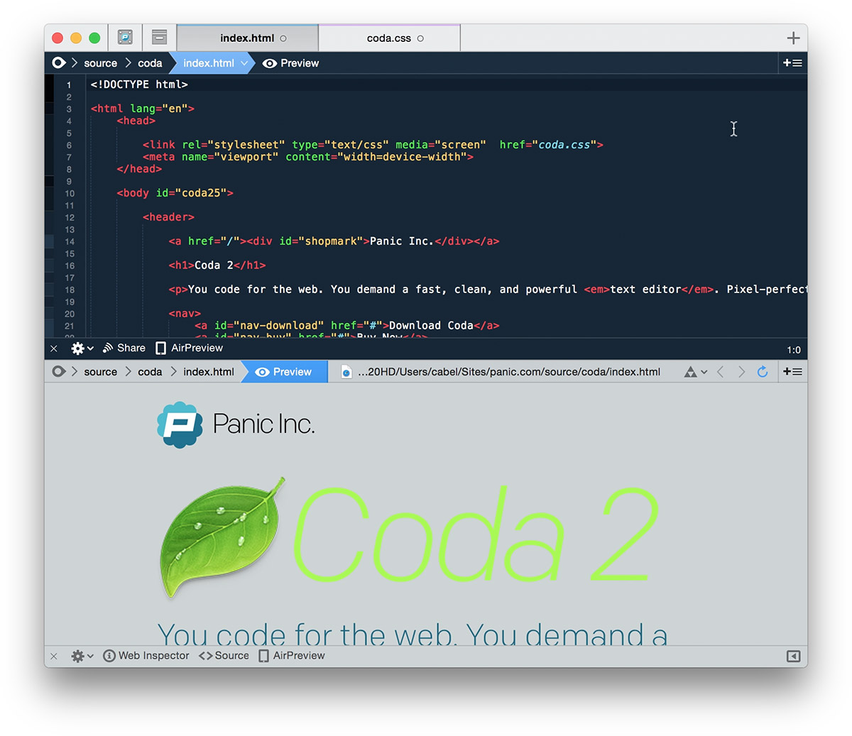 Coda for MAC （代码编辑器） 2.5.2 汉化版