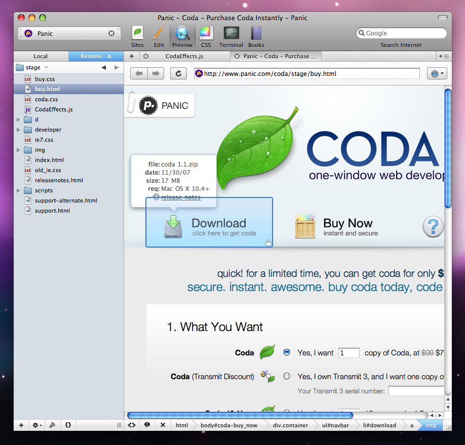 Coda for MAC （代码编辑器）