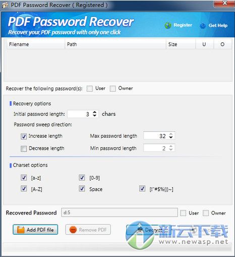 PDF密码恢复工具