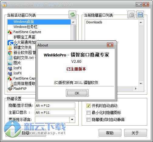 winhide窗口隐藏工具