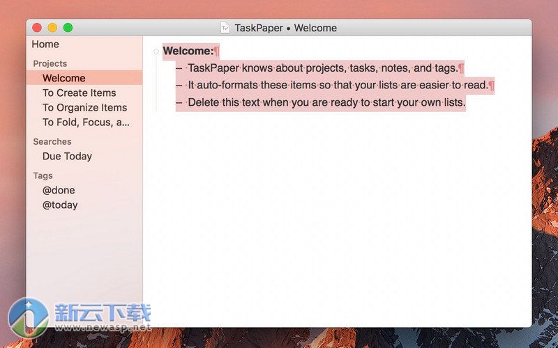 TaskPaper for Mac