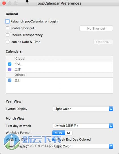 popCalendar for Mac