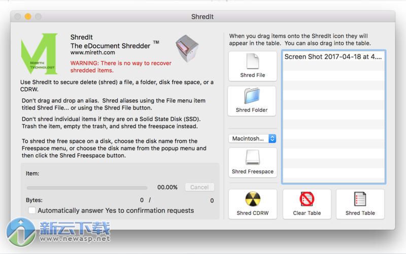 ShredIt X Mac文件粉碎机