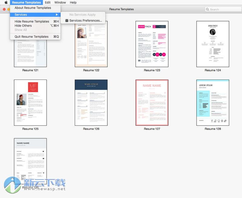 Resume Templates Mac简历模板