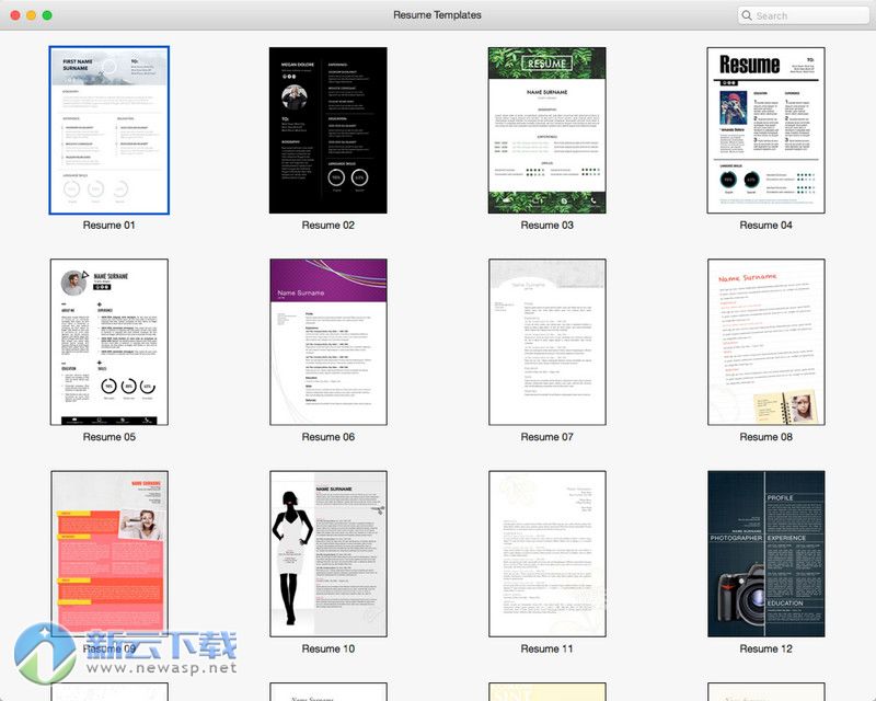 Resume Templates Mac简历模板