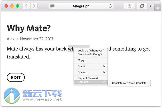 Mate Translate for Mac