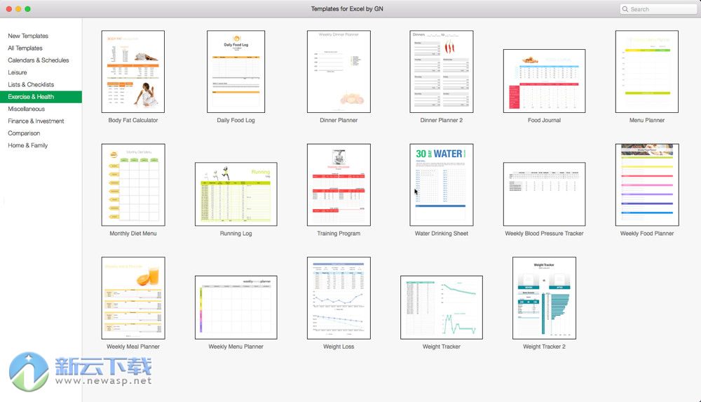 Templates for Excel