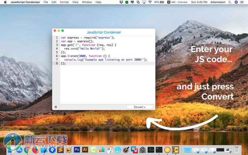 JavaScript Condenser for Mac