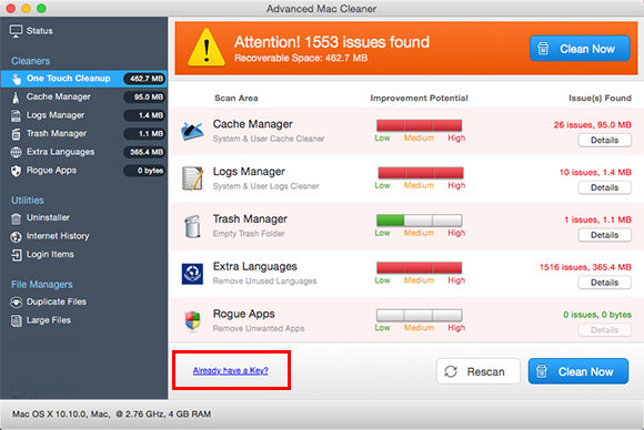 Advanced Mac Cleaner for Mac 1.4.0 破解