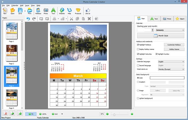 Photo Calendar Creator