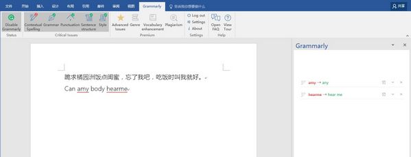 Grammarly for MS Office word版