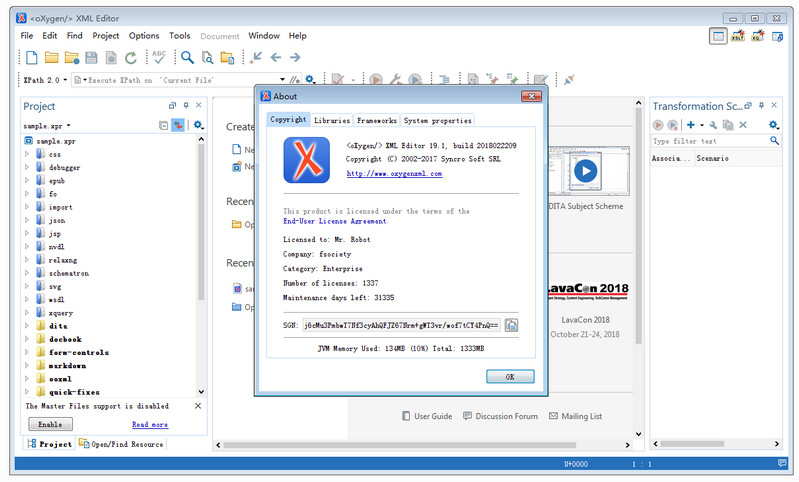 Oxygen XML Editor 激活版