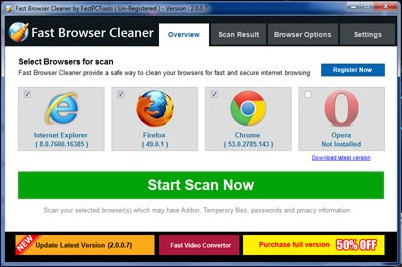 Fast Browser Cleaner