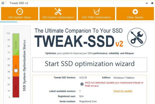 Tweak-SSD（SSD固态硬盘优化工具） 2.0.25.0 免费版
