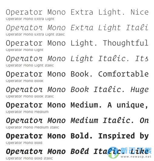 Operator Mono字体 TTF免费版