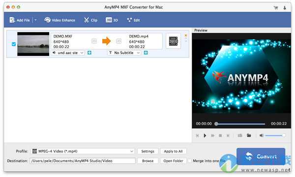 AnyMP4 MXF Converter for Mac