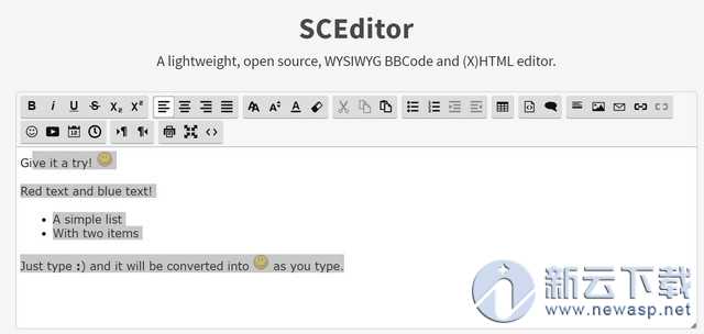 SCEditor（HTML编辑器） 1.0