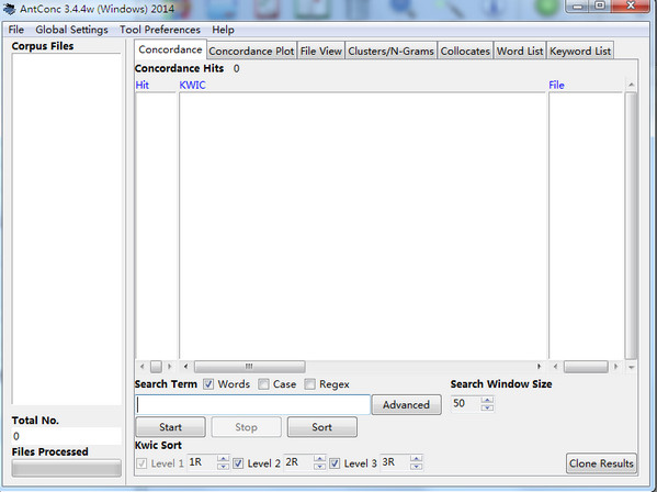 AntConc(语料库检索分析工具)