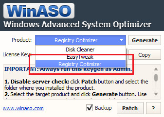 WinASO Registry Optimizer