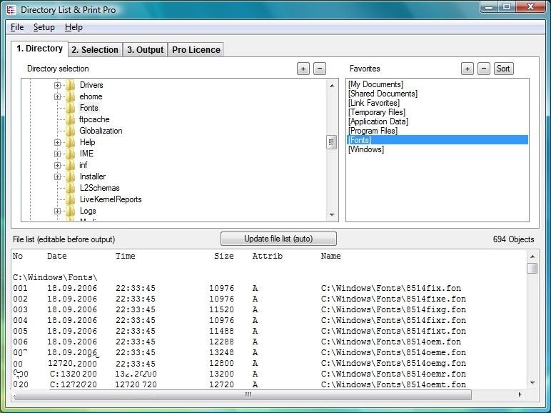 Directory List and Print Pro