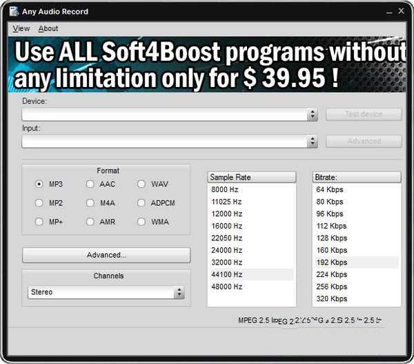 Soft4Boost Any Audio Record 8.0.5.963 官方版