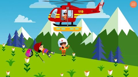宝宝开消防直升机模拟游戏