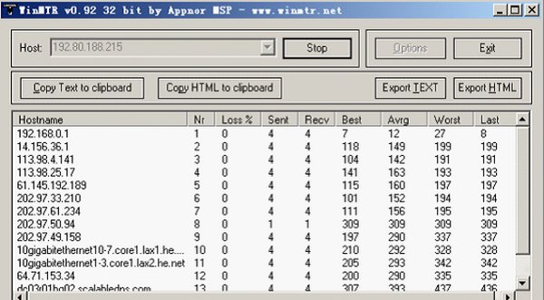 WinMTR 0.92 绿色版（汉化版）