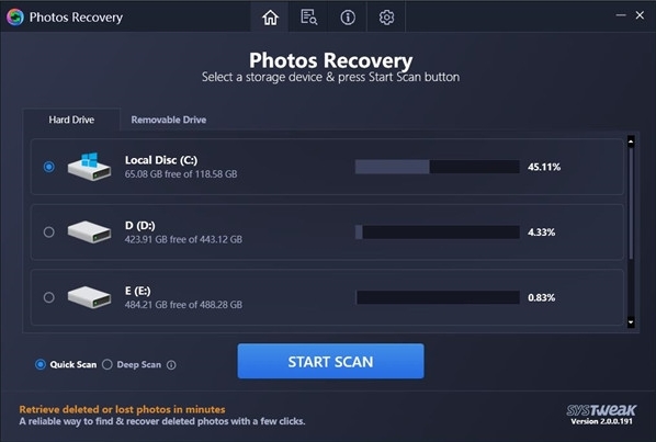 Systweak Photos Recovery