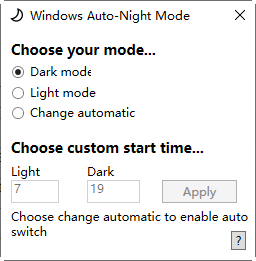 Windows Auto-Night Mode