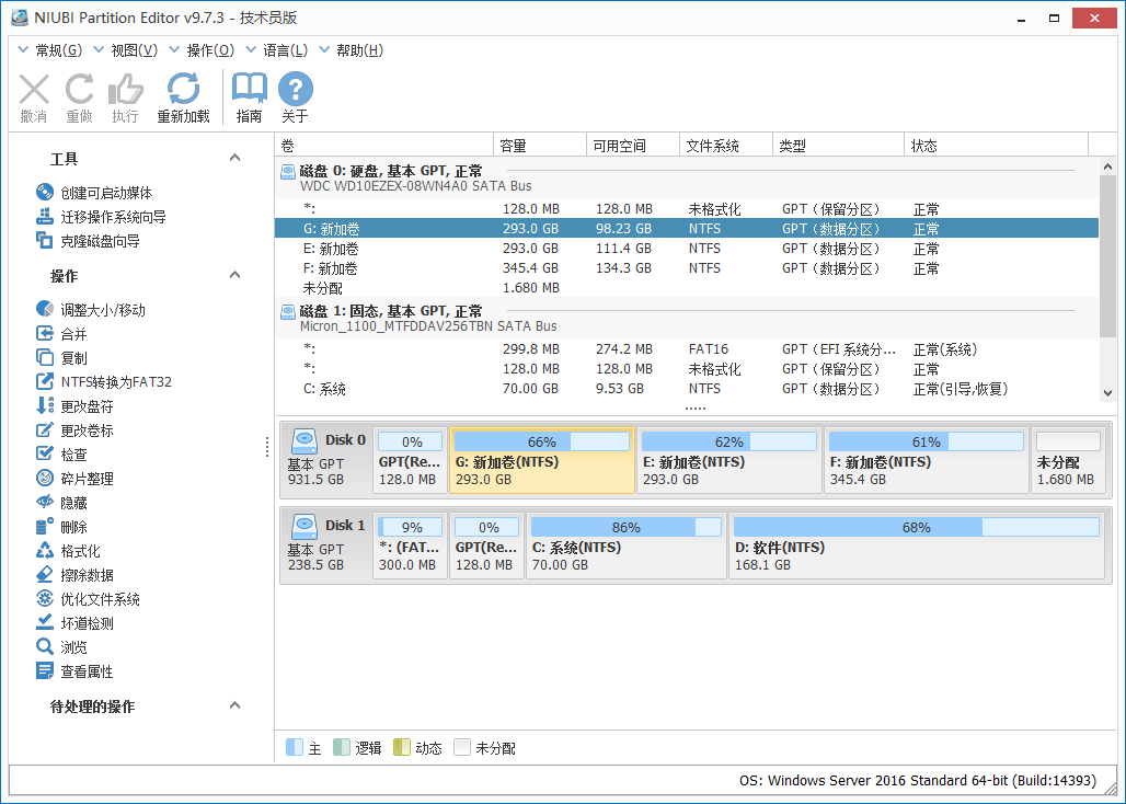 NIUBI Partition Editor技术员版 9.7.3 绿色中文版